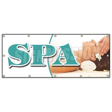 Signmission SPA BANNER SIGN deep tissue swedish aromatherapy facial reflexology B-120 Spa